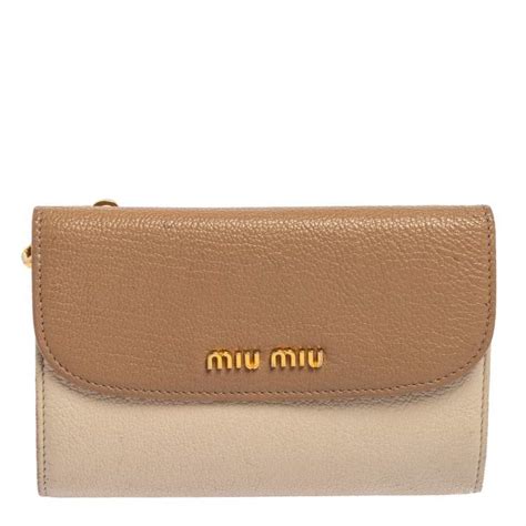 miu miu wallet chain|MIU MIU Two Tone Beige Leather Wallet on Chain .